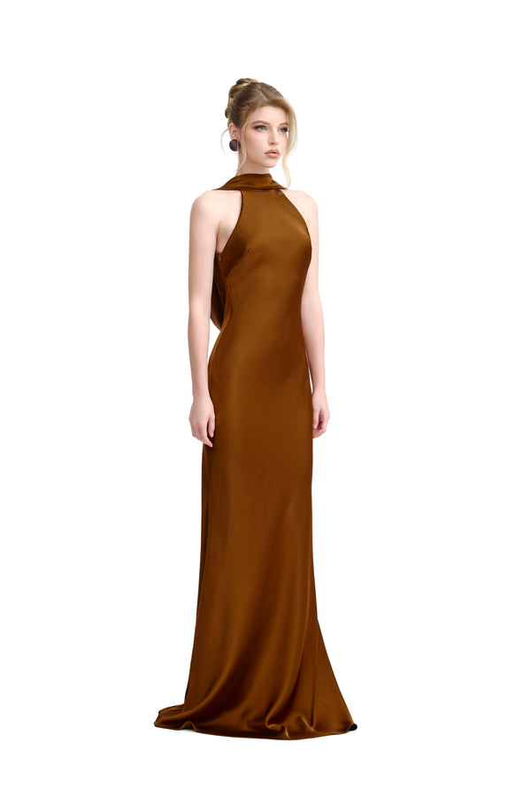 The Halo Dress - Caramel Brown