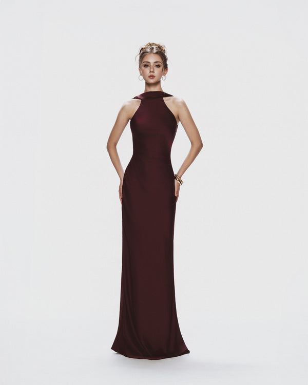 The Halo Dress - Burgundy